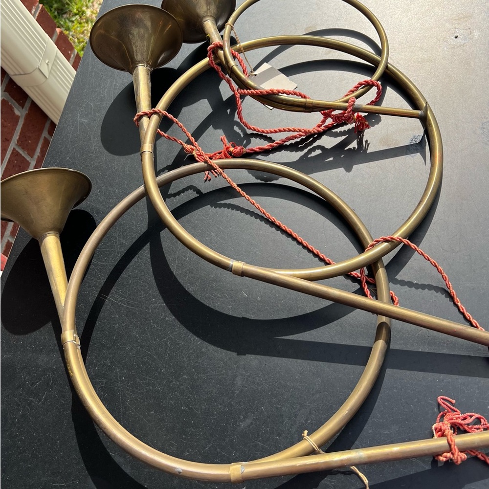3 Vintage Brass French Horns